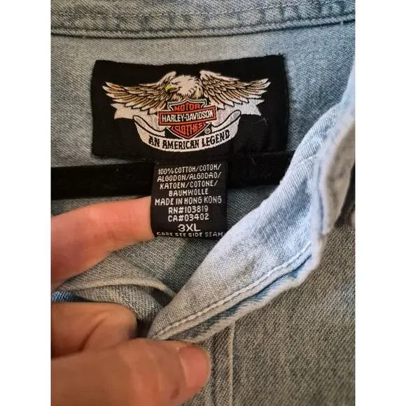 Vintage Harley Davidson Denim Shirt - Picture 6 of 7